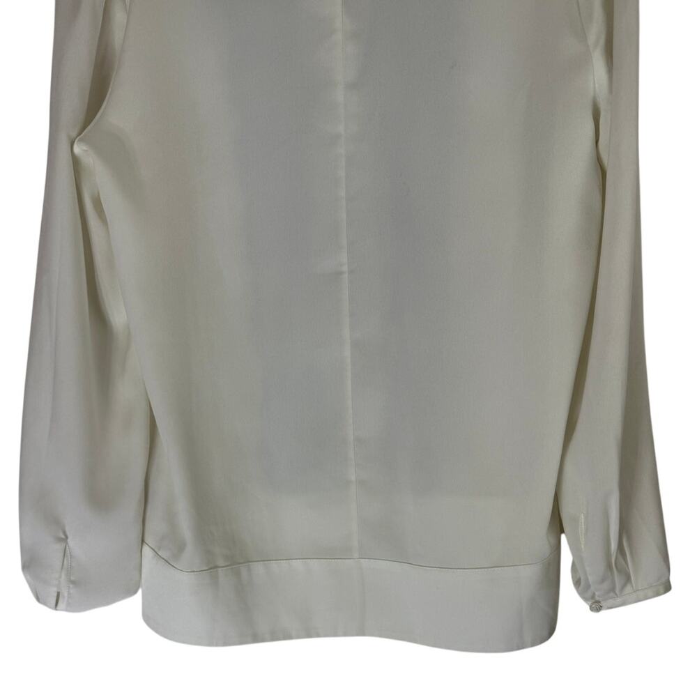 J Crew Ivory w/ Black Lace Long Sleeve Pullover Lightweight Blouse Top Size S - Picture 6 of 9